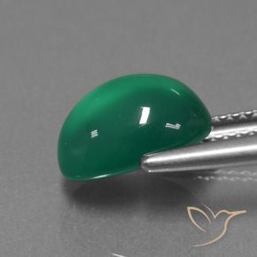 Agate Forêt verte naturelle ovale, 2.97 ct, Translucide