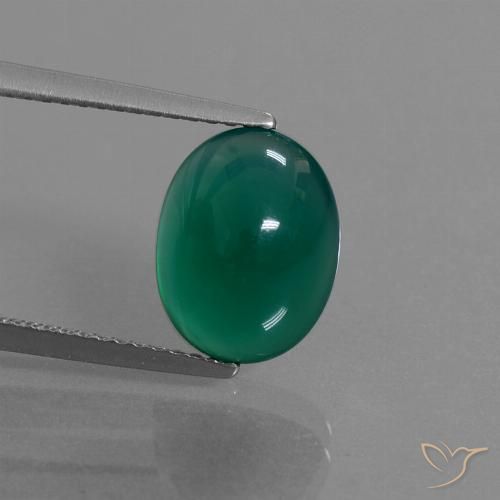 3.64ct Naturel Forêt verte Agate, ovale, Translucide