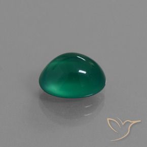 Agate Forêt verte naturelle ovale, 3.64 ct, Translucide