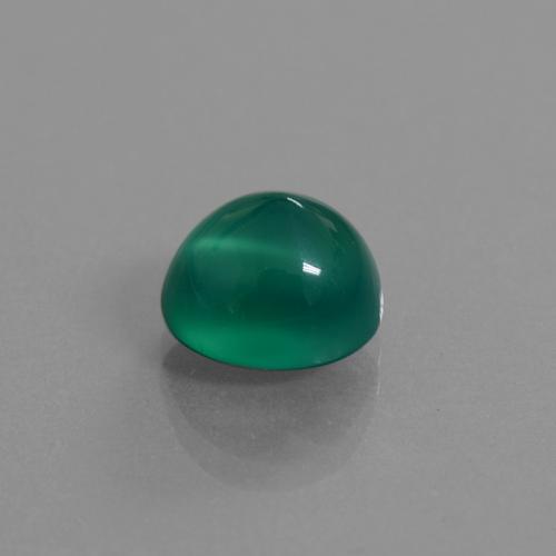 Agate vert naturelle coupe ovale, 3,55 ct, translucide
