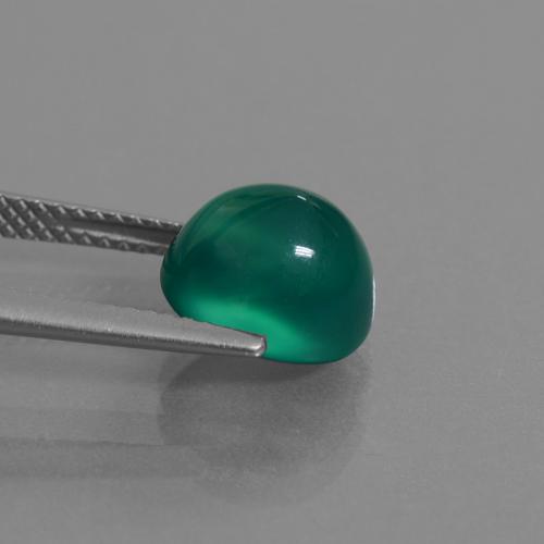 Agate vert naturelle coupe ovale, 3,55 ct, translucide