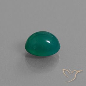 Agate vert naturelle coupe ovale, 3,04 ct, translucide