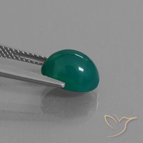 Agate vert naturelle coupe ovale, 3,04 ct, translucide