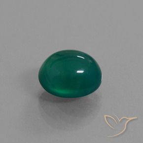 Agate Vert foncé moyen naturelle ovale, 3.96 ct, Translucide