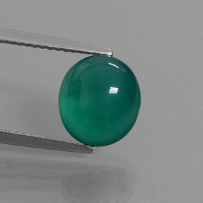 Agate Vert moyen naturelle Coupe ovale, 3.39 ct, Translucide