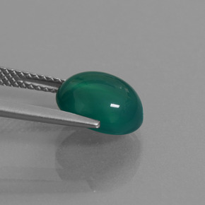 Agate Vert moyen naturelle Coupe ovale, 3.39 ct, Translucide