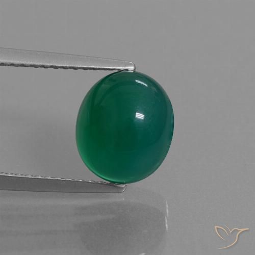 3.73ct Naturel Vert moyen Agate, ovale, Translucide