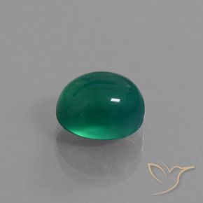 Agate Vert moyen naturelle ovale, 3.73 ct, Translucide