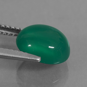 Agate Vert naturelle Coupe ovale, 2.73 ct, Translucide