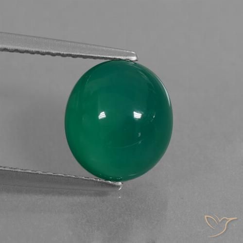3.73ct Naturel Vert moyen Agate, ovale, Translucide