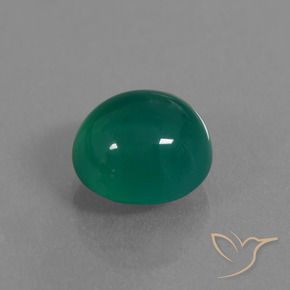 Agate Vert moyen naturelle ovale, 3.73 ct, Translucide