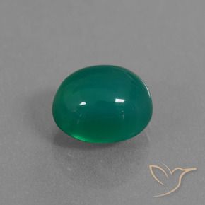 Agate Vert moyen naturelle ovale, 3.34 ct, Translucide