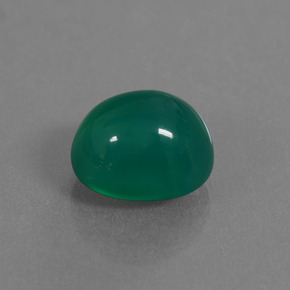 Agate vert naturelle coupe ovale, 3,60 ct, translucide