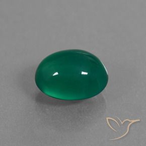 Agate Vert naturelle ovale, 3.12 ct, Translucide