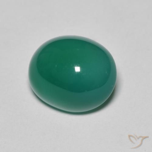 Agate Vert moyen naturelle ovale, 3.50 ct, Translucide