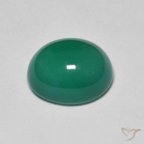 Agate Vert moyen naturelle ovale, 3.50 ct, Translucide