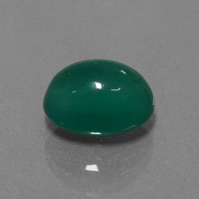 Agate vert naturelle coupe ovale, 4,47 ct, translucide