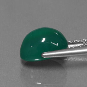 Agate vert naturelle coupe ovale, 4,47 ct, translucide