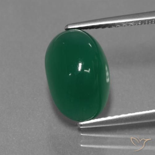 4.26ct Naturel Vert moyen Agate, ovale, Translucide