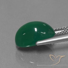 Agate Vert moyen naturelle ovale, 4.26 ct, Translucide