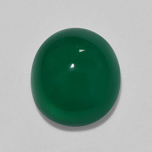 Agate vert naturelle coupe ovale, 3,32 ct, translucide