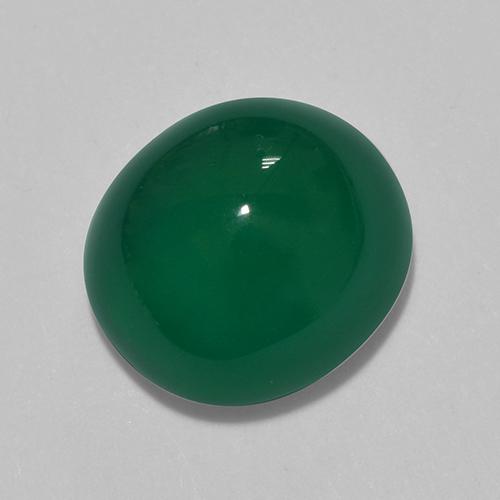 Agate vert naturelle coupe ovale, 3,32 ct, translucide