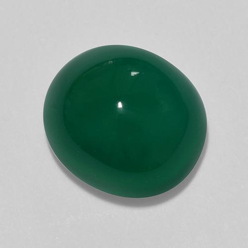 Agate vert naturelle coupe ovale, 3,32 ct, translucide