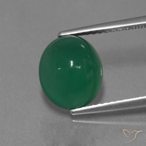 3.33ct Naturel Vert jaunâtre Agate, ovale, Translucide
