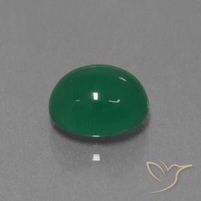 Agate Vert jaunâtre naturelle ovale, 3.33 ct, Translucide