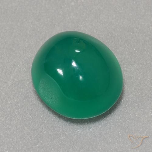 Agate Vert moyen naturelle ovale, 3.20 ct, Translucide
