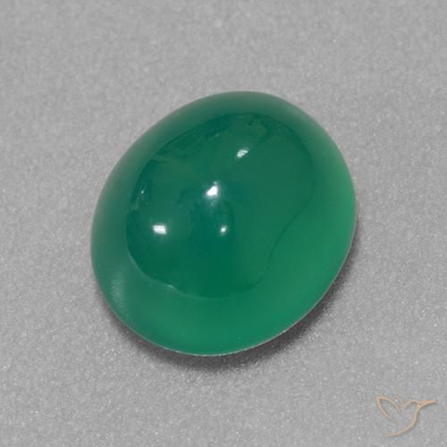 Agate Vert moyen naturelle ovale, 3.20 ct, Translucide