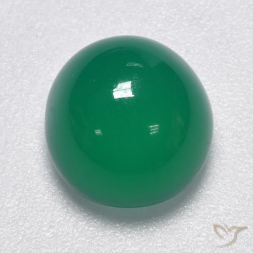 Agate Vert moyen naturelle Coupe ovale, 3.32 ct, Translucide