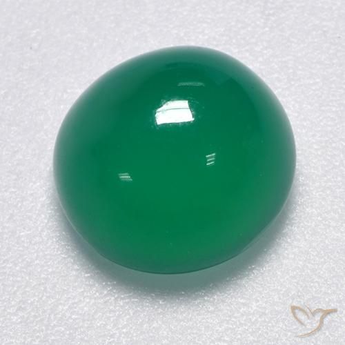 Agate Vert moyen naturelle Coupe ovale, 3.32 ct, Translucide