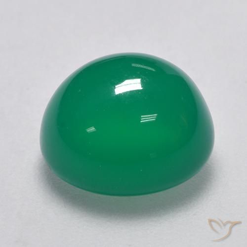 Agate Vert moyen naturelle Coupe ovale, 3.32 ct, Translucide
