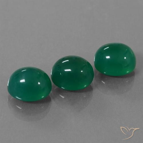 10.68ctw Naturel Vert moyen Agate, ovale, Translucide