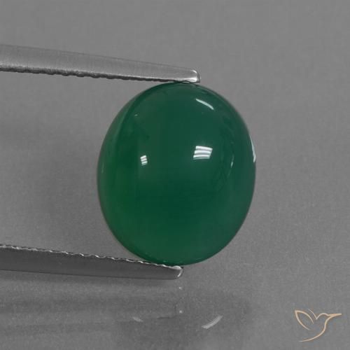 3.37ct Naturel Vert Agate, ovale, Translucide