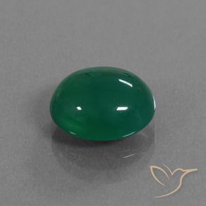 Agate Vert naturelle ovale, 3.37 ct, Translucide