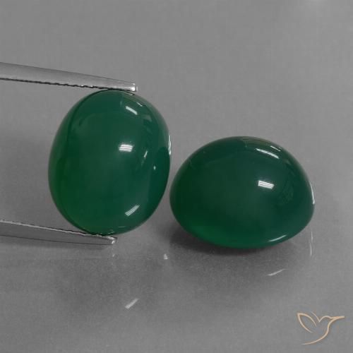 17.12ctw Naturel Vert Agate, ovale, Translucide