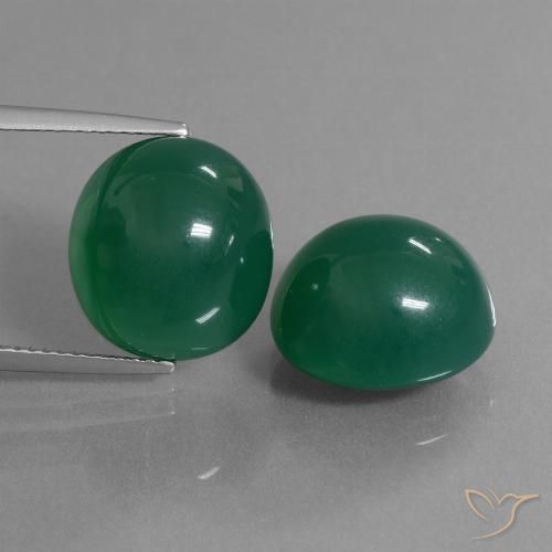 17.44ctw Naturel Vert foncé moyen Agate, ovale, Translucide