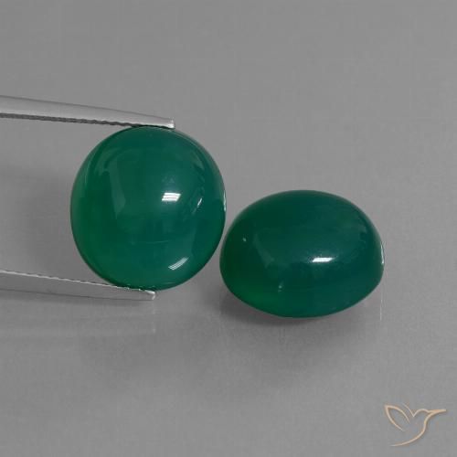 Achetez naturel 16,71ct vert agate gems, coupe ovale, en provenance inde chez gemselect. en stock, livraison internationale!