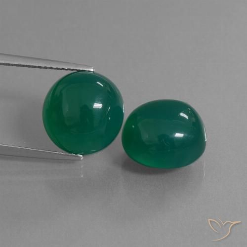 16.35ctw Naturel Vert Agate, ovale, Translucide