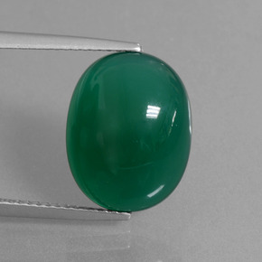 Agate vert naturelle coupe ovale, 7,02 ct, translucide