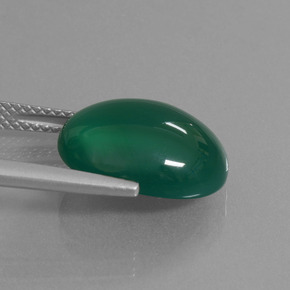 Agate vert naturelle coupe ovale, 7,02 ct, translucide