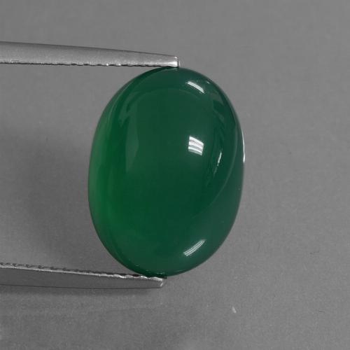 Agate Vert jaunâtre naturelle Coupe ovale, 6.62 ct, Translucide
