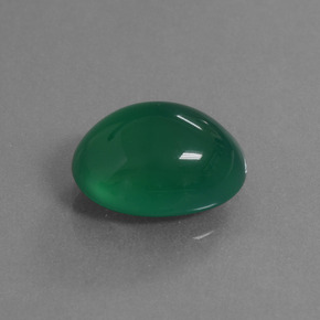 Agate vert naturelle coupe ovale, 5,72 ct, translucide
