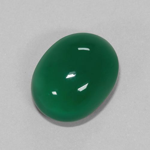 Agate vert naturelle coupe ovale, 6,67 ct, translucide