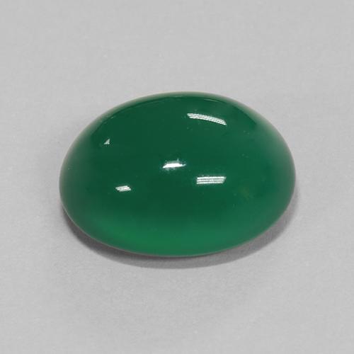 Agate vert naturelle coupe ovale, 6,67 ct, translucide
