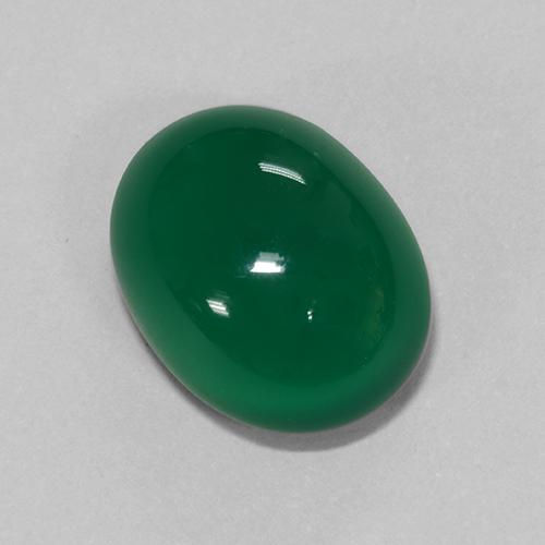 Agate vert naturelle coupe ovale, 6,67 ct, translucide