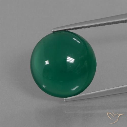7.52ct Naturel Vert moyen Agate, ovale, Translucide