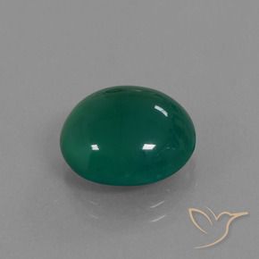 Agate Vert moyen naturelle ovale, 7.52 ct, Translucide